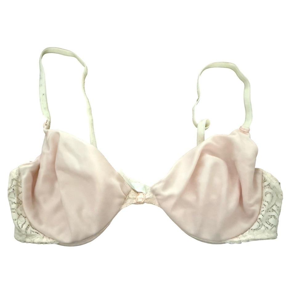 Vintage Playtex Thank Goodness It Fits Bra 36 near B pink satin  Lace Wire‎